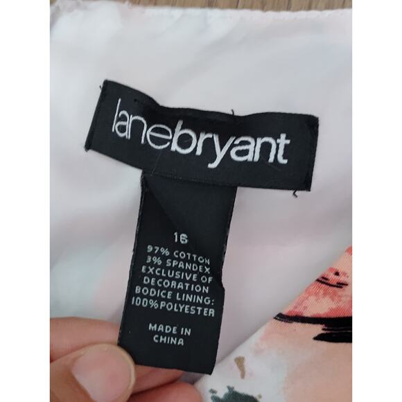 Lane Bryant Sz 16 Sleeveless Floral Dress Multicolor Fit And Flare Summer - Picture 5 of 9